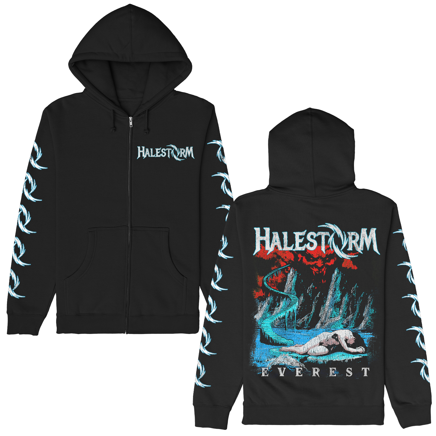 Everest Zip Up Hoodie (Black) – Halestorm Store