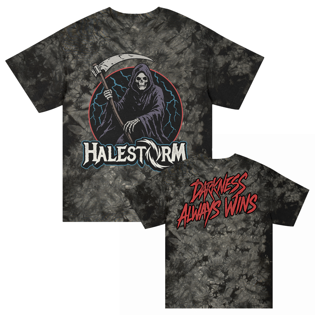 Halestorm Darkness Always Wins Dyed T-Shirt (Crystal Black)