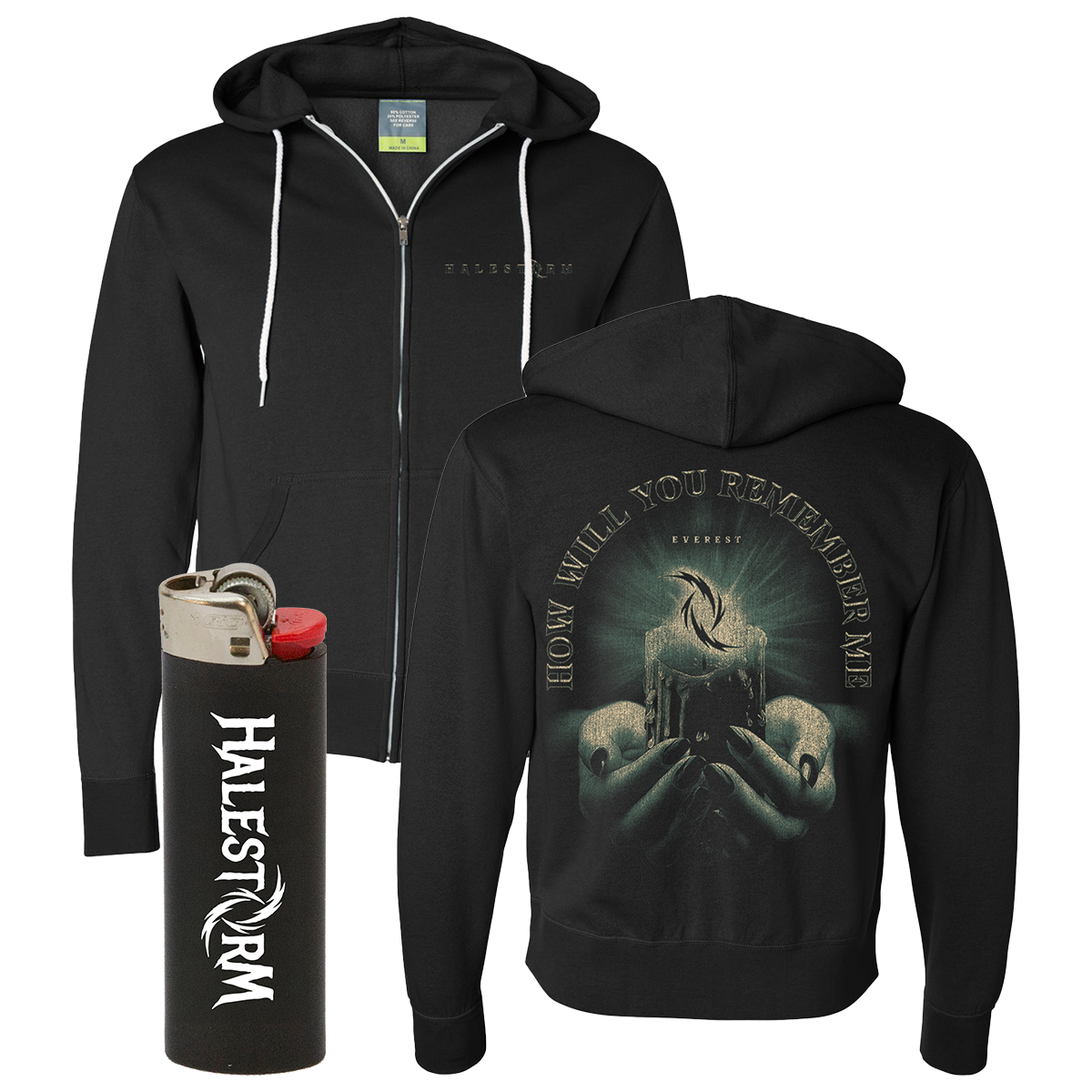 Remember Me Zip Up Hoodie (Black)